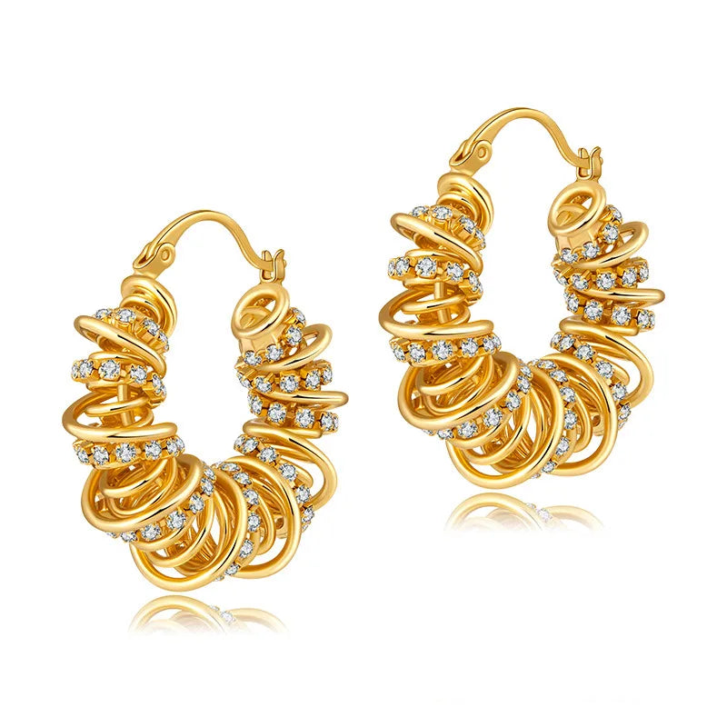 Geometric Gold-Plated Stylish Earrings