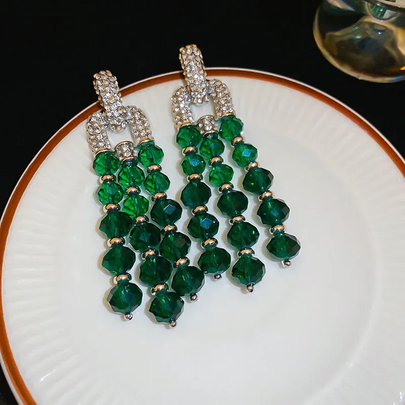 Elegant Embedded Tassel Earrings