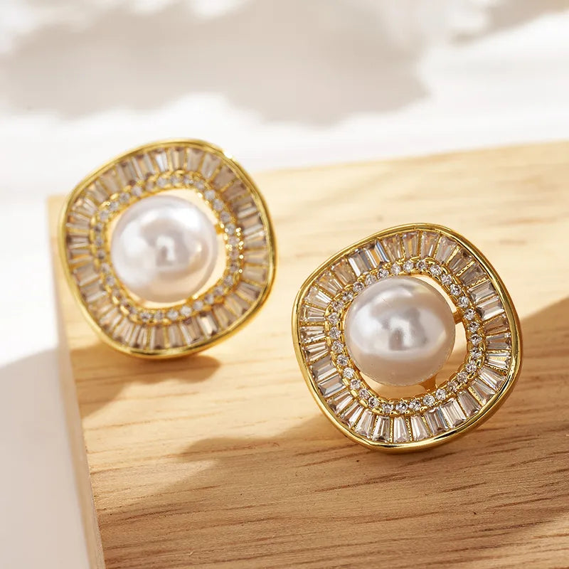 Gold Plated Pearl Studs