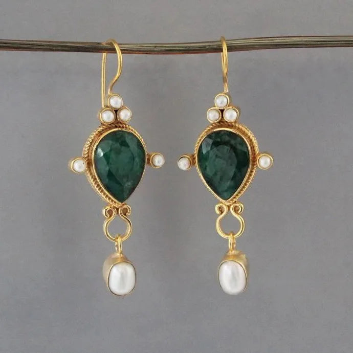 Pearl Earrings - Green