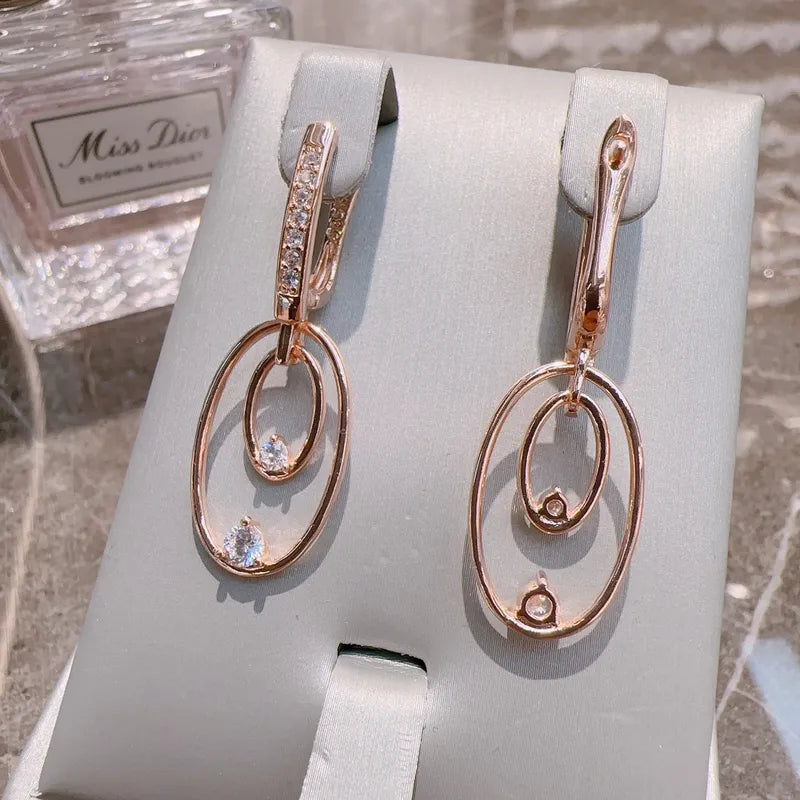 Premium Rose Gold Geometric Earrings