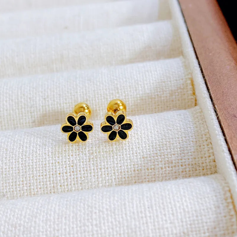 Dark Bloom Studs - Gold Plated