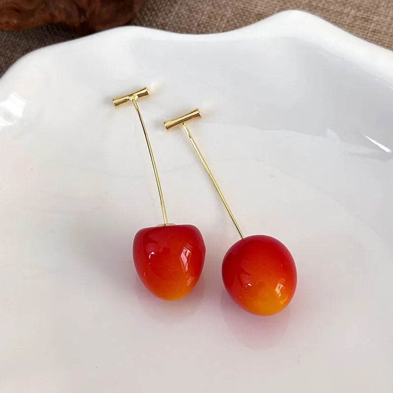 Reddish Yellow Small Cherry Earring