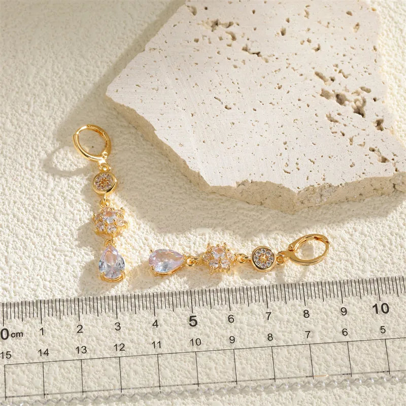 Crystal Dew Drops - Gold Plated