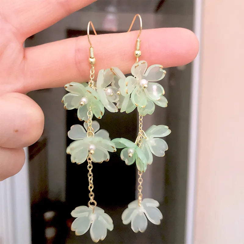 Korean Beaded Petal Earrings