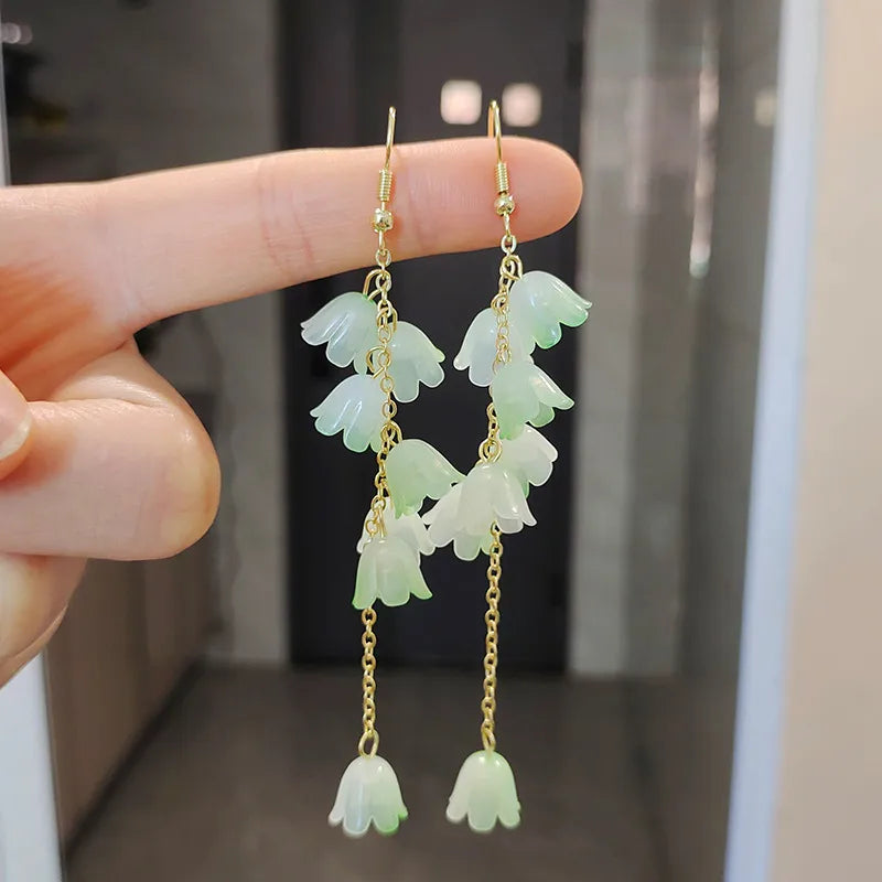 Lily of the Valley - Korean Long Earrings