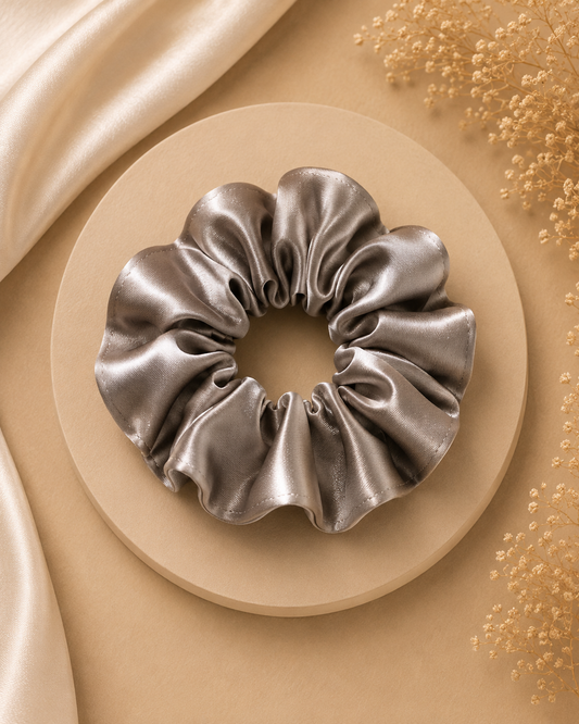 Oyster Satin Scrunchie (one piece)