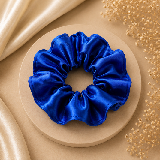 Sapphire Satin Scrunchie (one piece)