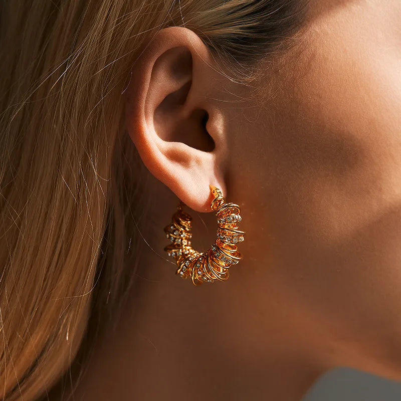 Geometric Gold-Plated Stylish Earrings