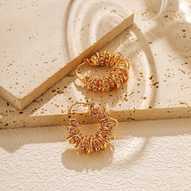 Geometric Gold-Plated Stylish Earrings