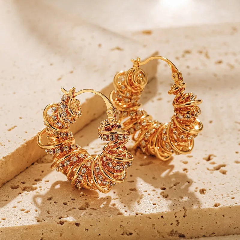 Geometric Gold-Plated Stylish Earrings
