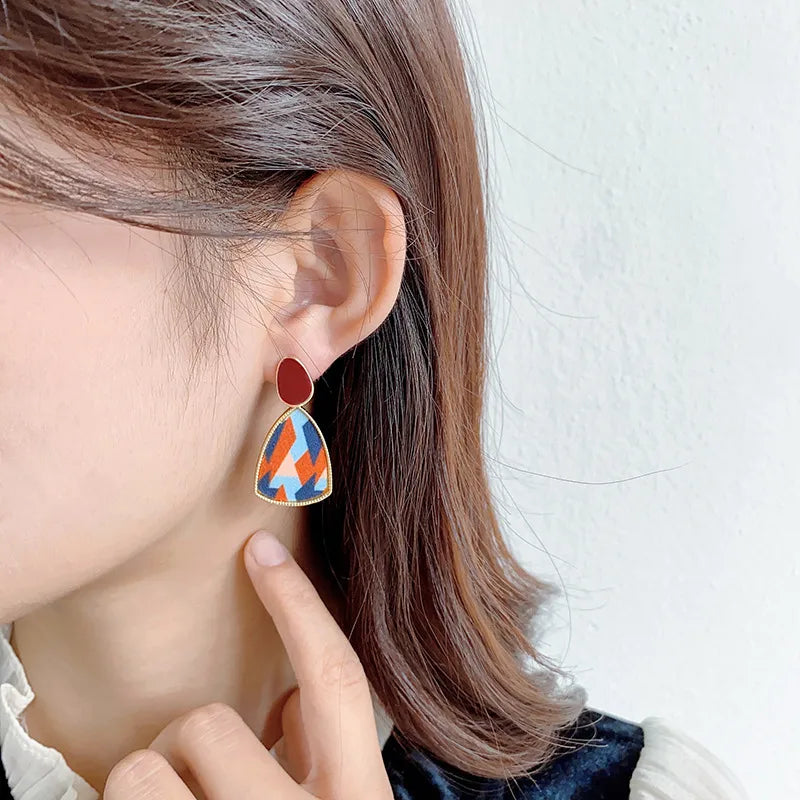 Retro Multicolor Drop Earrings
