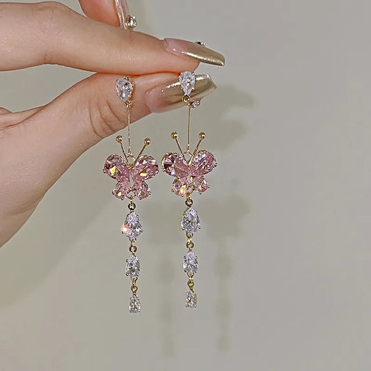 K- Style Butterfly Drop Earrings