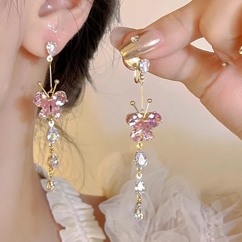 K- Style Butterfly Drop Earrings