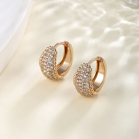 Opulent Curve Hoops - Champagne