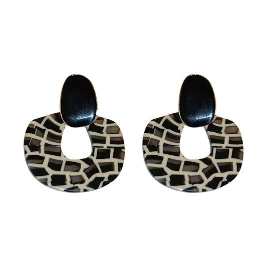 Geometric Earrings -  Black & White