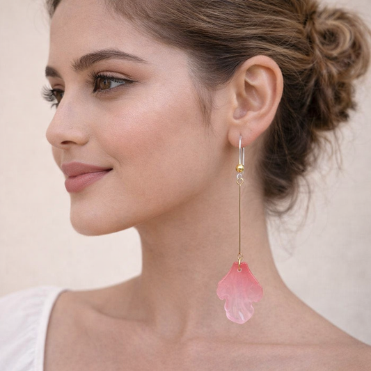 Rosy Petal Drop Earring