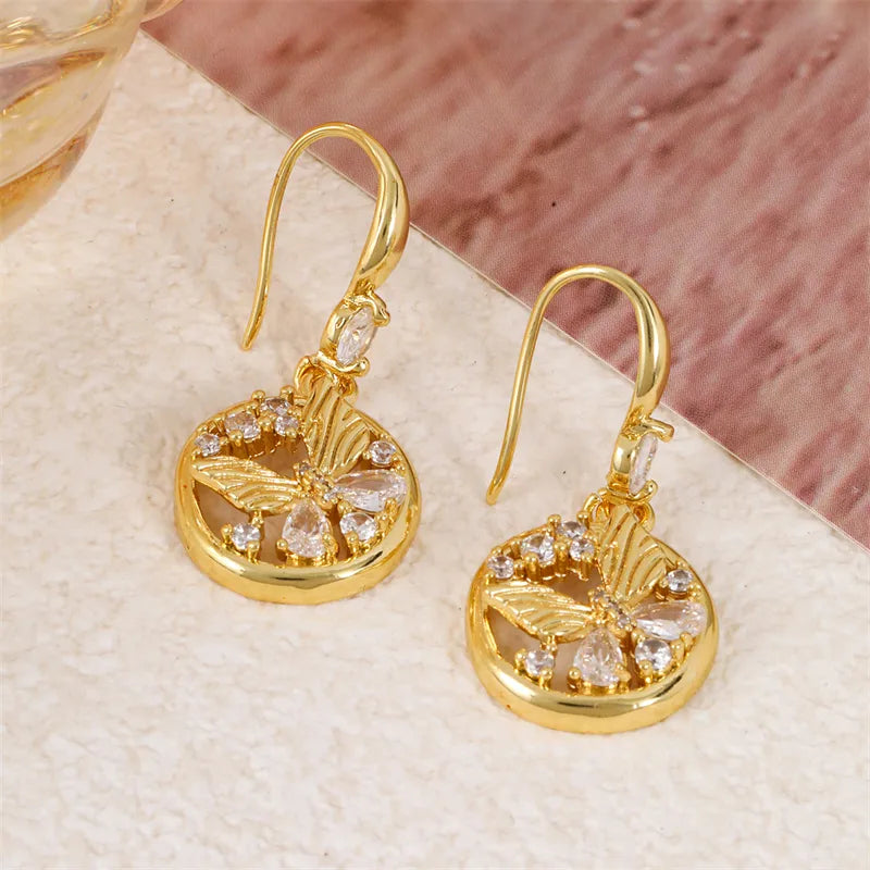 Golden Monarch Earrings - Gold Plated