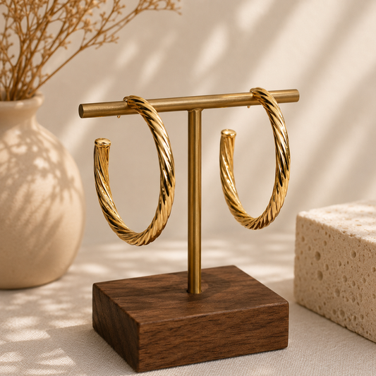 Textured C-Hoop Earrings
