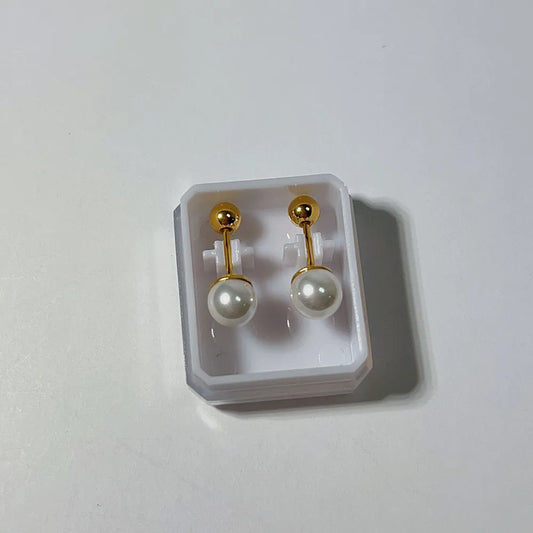 Small Gold-Plated Pearl Stud