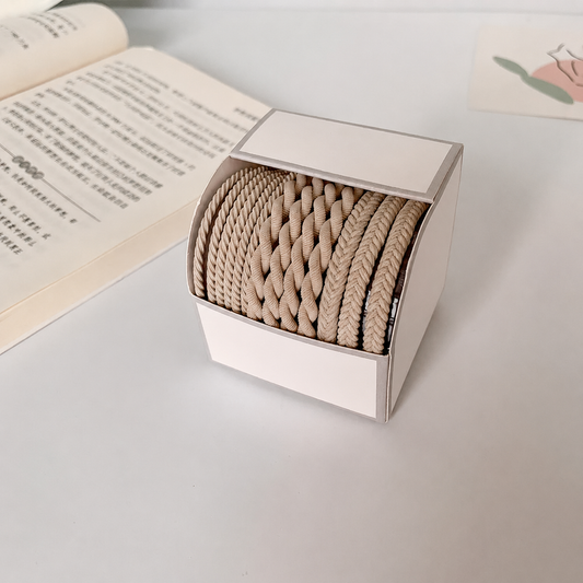 Korean Style Knot Hair Tie - Rice Coffee (10 Pieces)