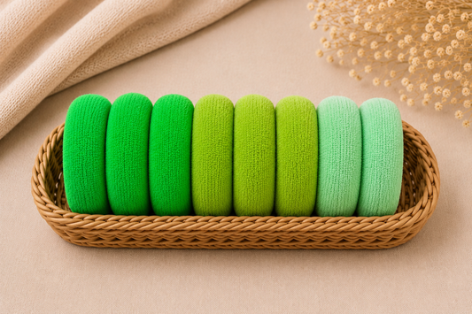 Green color - Rubber Band set of 8