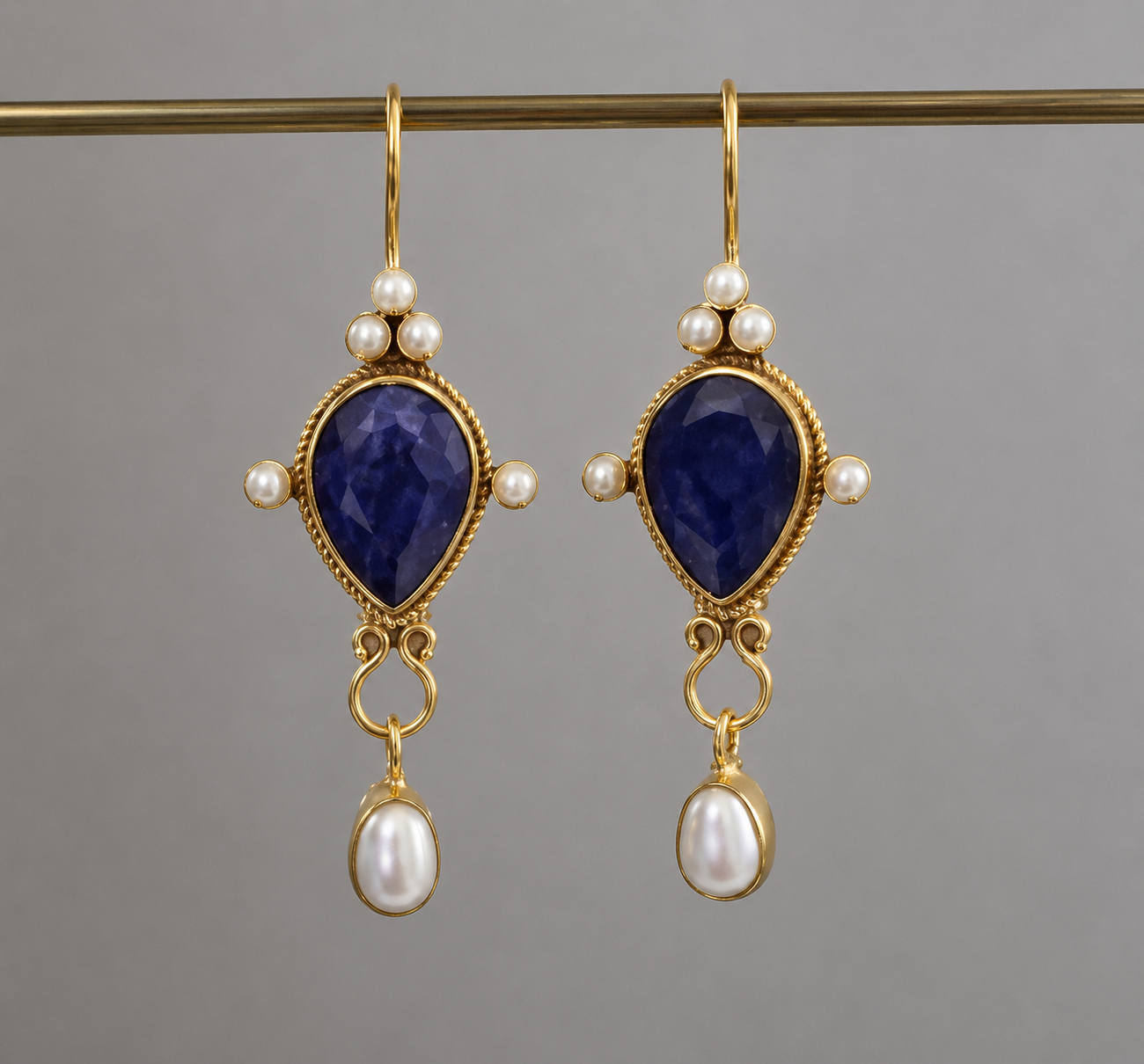 Pearl Earrings - Blue