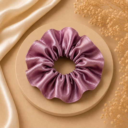 Rosewood Blush Satin Scrunchie (one piece)