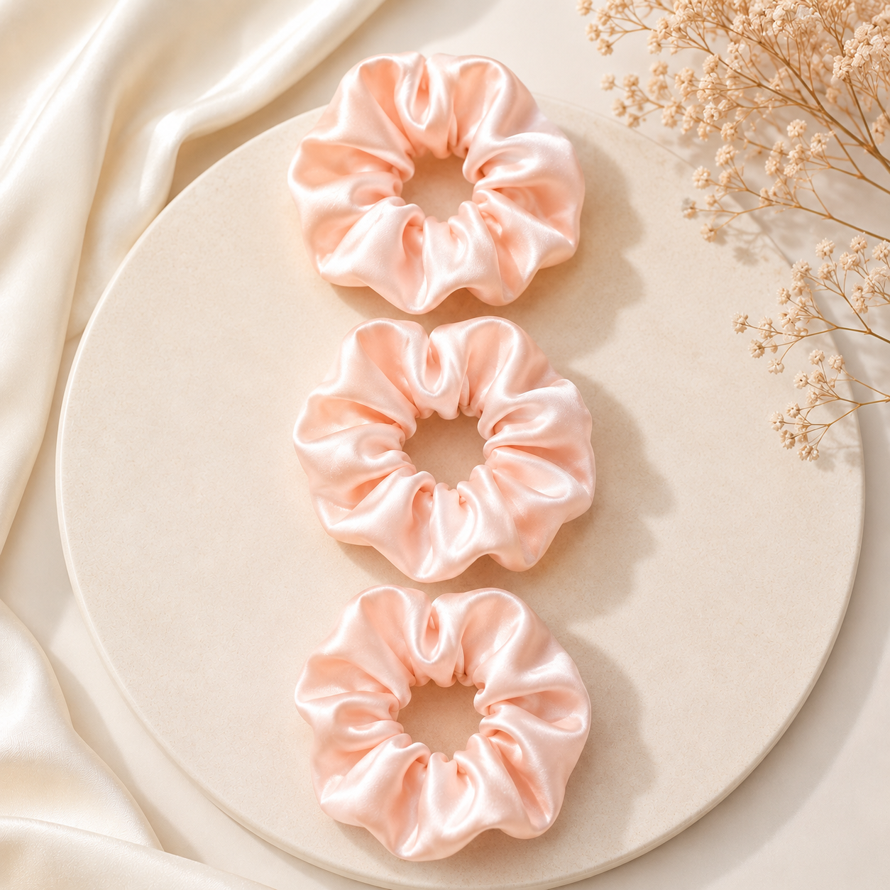 Pink Cloud Satin Scrunchie (one piece)