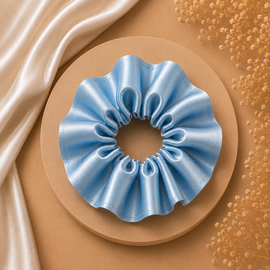 Ice Bloom Satin Scrunchie (one piece)