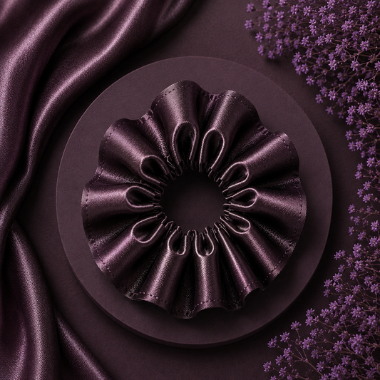 Amethyst Wine Satin Scrunchie (one piece)