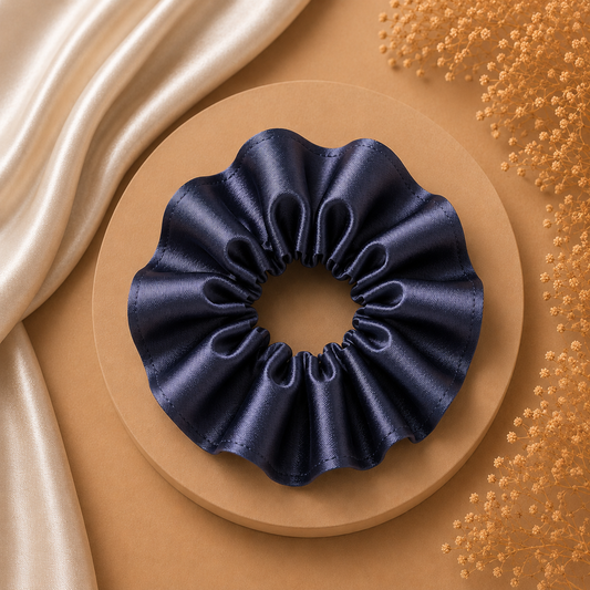 Shadow Blue Satin Scrunchie (one piece)