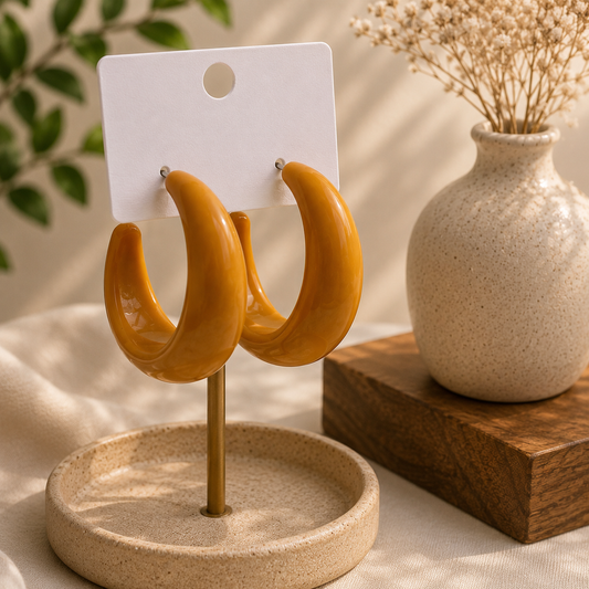 Mustard Yellow Hoop Earrings