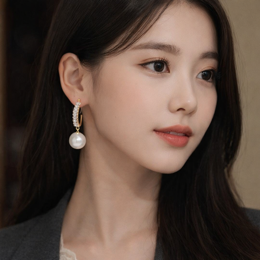 White Pearl Drop Earring