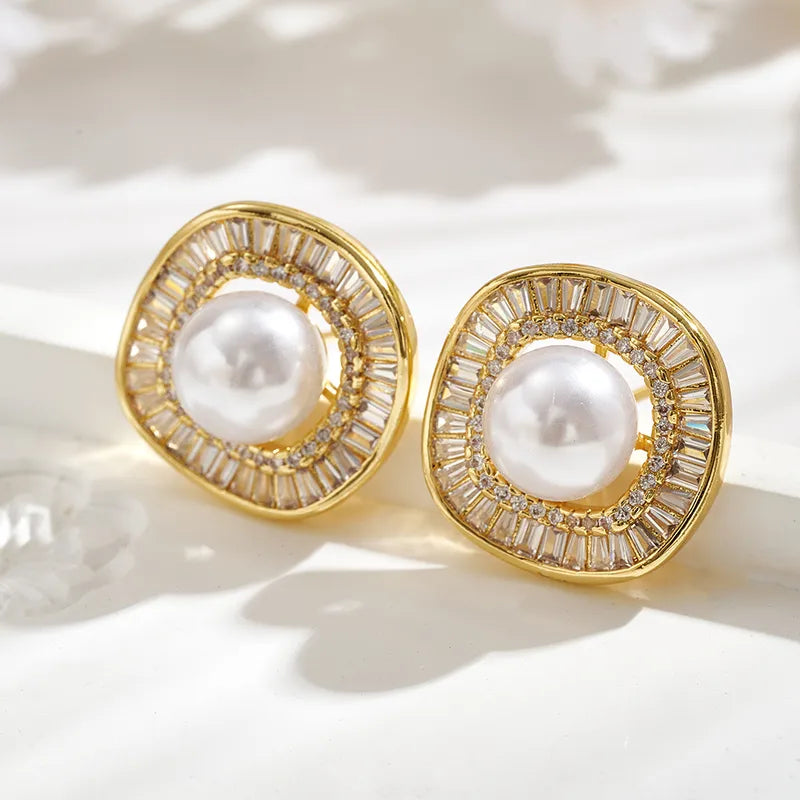 Gold Plated Pearl Studs