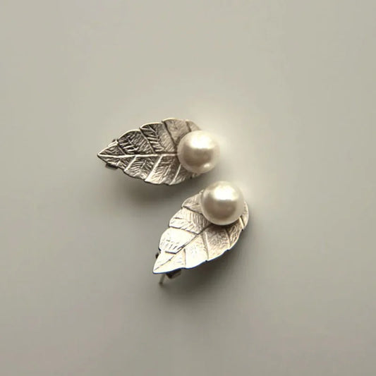 Leaf Metal Stud Earrings