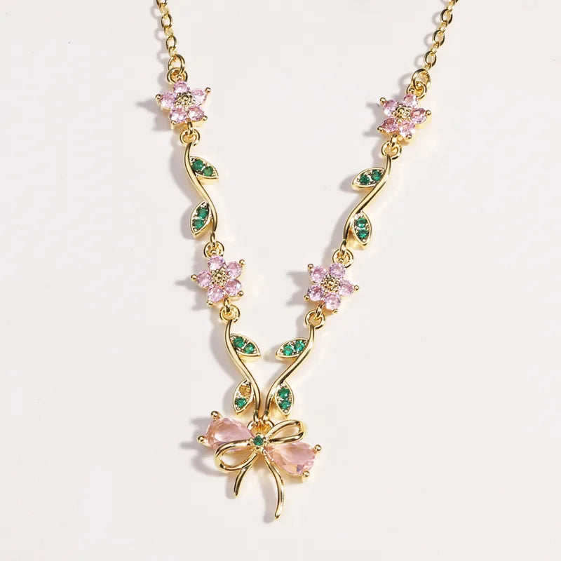 Chain Necklace - Golden Pink Diamond