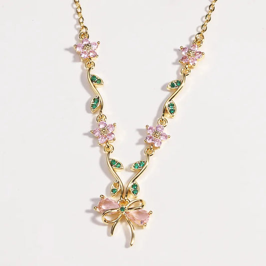 Chain Necklace - Golden Pink Diamond