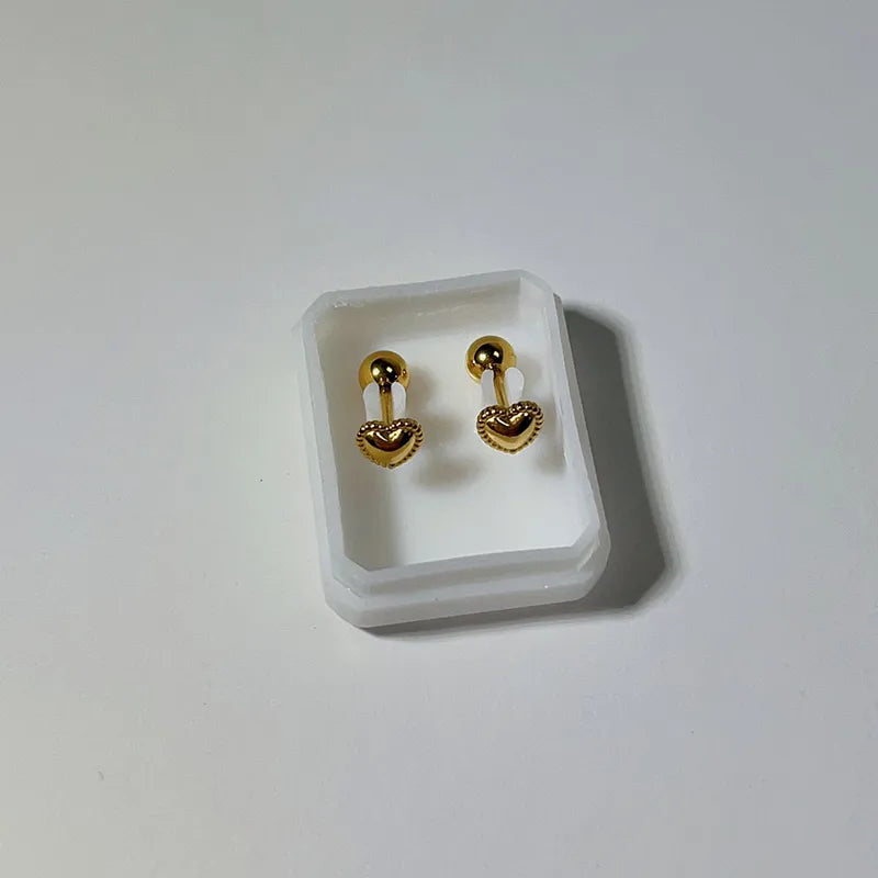 Royal Mini Heart Studs - Gold Plated