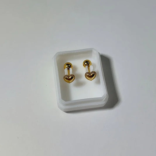Royal Mini Heart Studs - Gold Plated