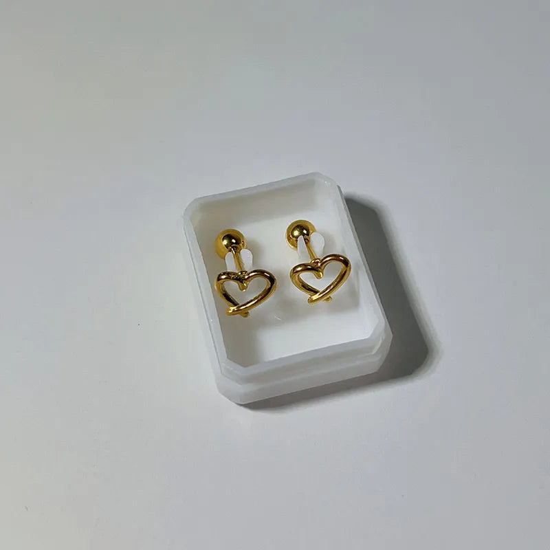 Golden Love Valentine Studs