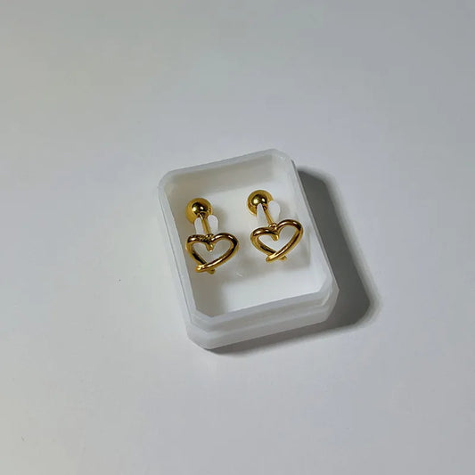 Gold Plated Heart Stud