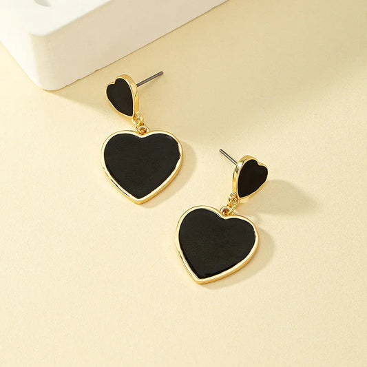 Black Love Heart Stud