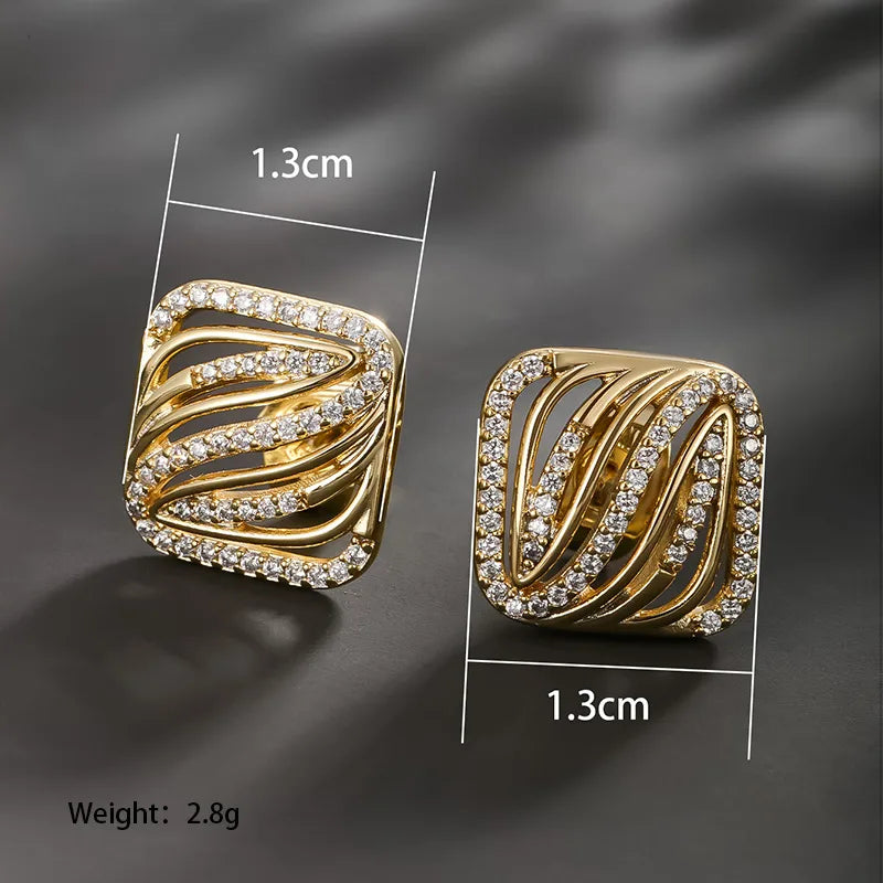 Regal Wave Studs - Gold Plated