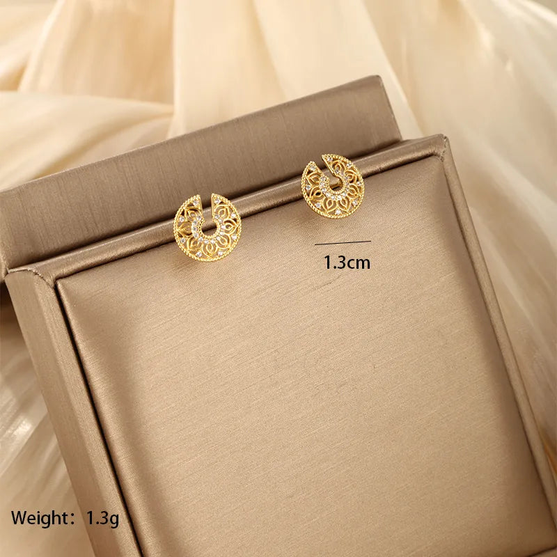 Regal Mandala Studs - Gold Plated