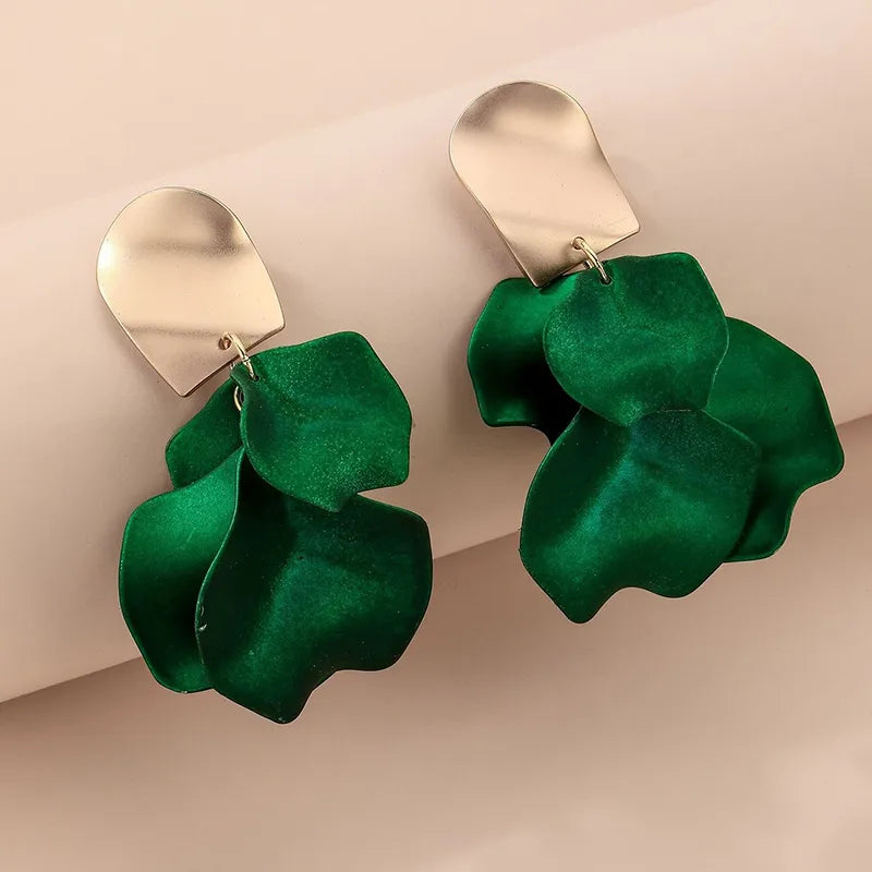 Korean Style Tassel Earring - Green