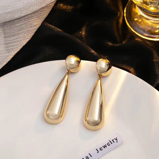 Golden Geometric Drop Earring