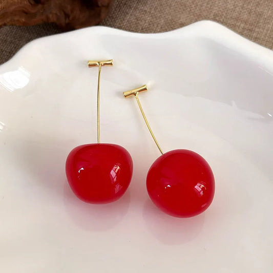 Red Large Cherry Earring