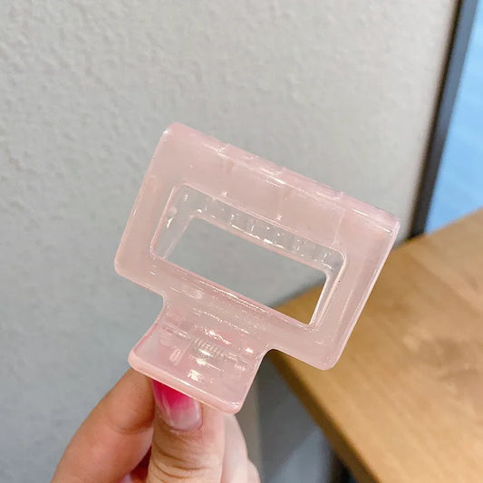 Korean elegant hair claw clip -  Jelly Light Pink