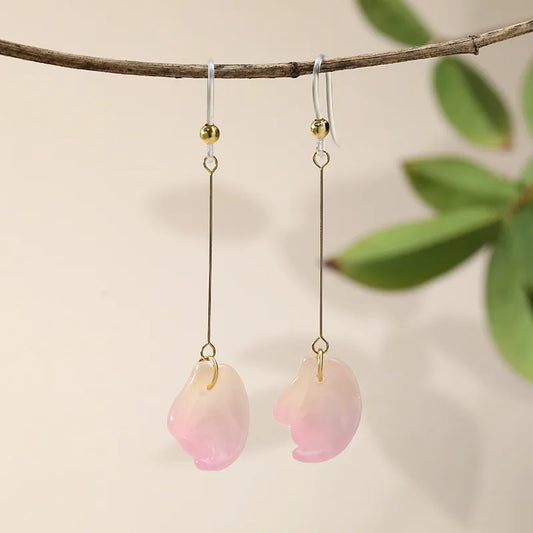 Blush Petal Drop Earring